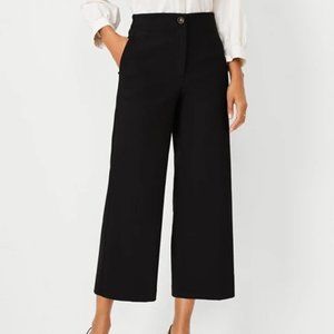 NEW Ann Taylor Wide Leg Crop Pant | Black | Petite 0